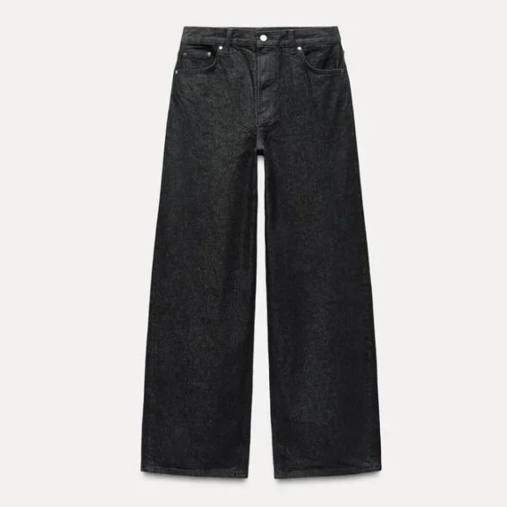 NEW ZARA Mid-Waist Loose-Fit Baggy Wide leg Jean 8 - Picture 4 of 15